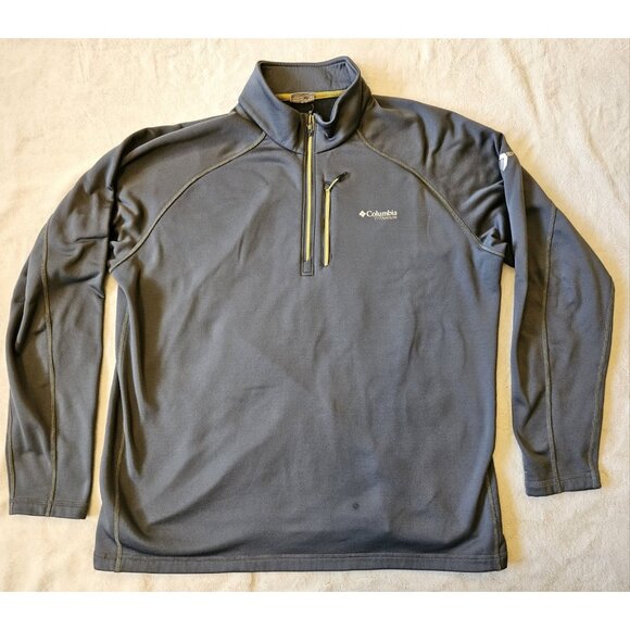Columbia Titanium Men's Gray Long Sleeve 1/4 Zip Polartec Amni-Wick Sweater XXL - Picture 1 of 15